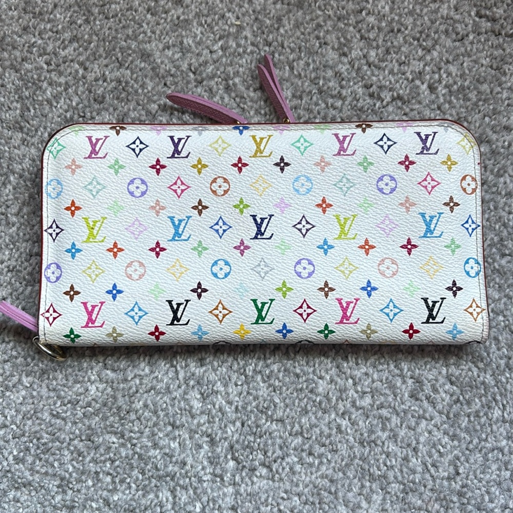 Louis Vuitton Multicolor Murakami Insolite Wallet White Pink